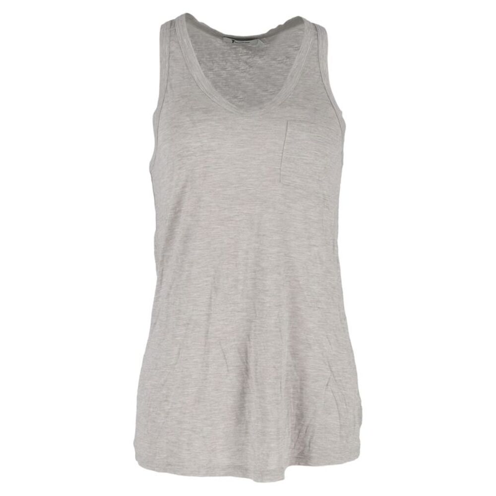 Alexander Wang Tank Top with Chest Pocket in Grey Cotton